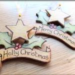 Wooden Personalised Christmas Scroll - Pyrographed