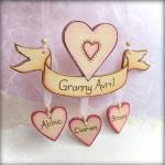 Personalized Wood Heart Scroll Banner