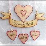 Personalized Wood Heart Scroll Banner