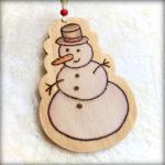 Wood Snowman - Pyrographed With Love